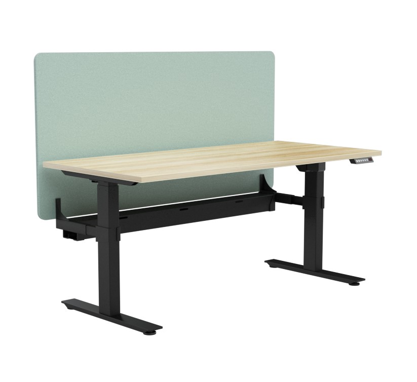Agile Height Adjustable workstation Cable Tray - with Radius 18 Screen